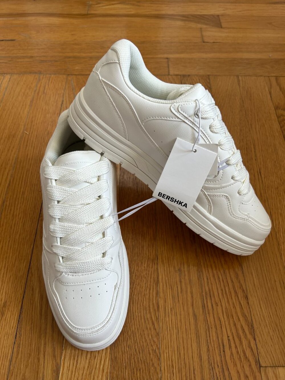 Bershka Men White Sneakers Size 10
